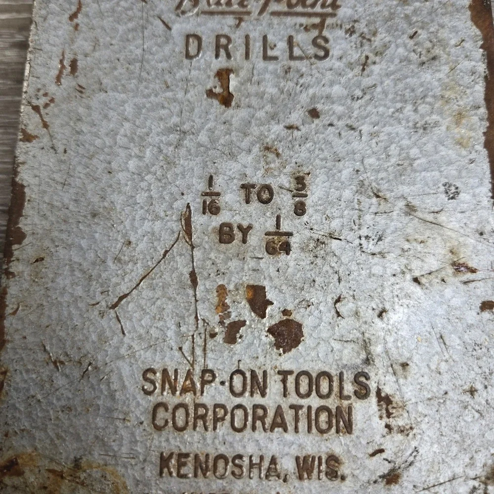 Snap On Machinist Tools Folding STEEL Drill Bit BLUE POINT 1/16 to 3/8 by 1/64